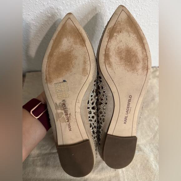 KARL LAGERFELD 😎 Paris: “The Nina” - Diamond Studded Slip-On Flats (Size 7) - Picture 7 of 15